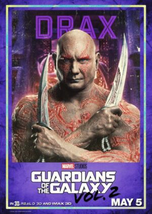 guardiani galassia 2 poster drax