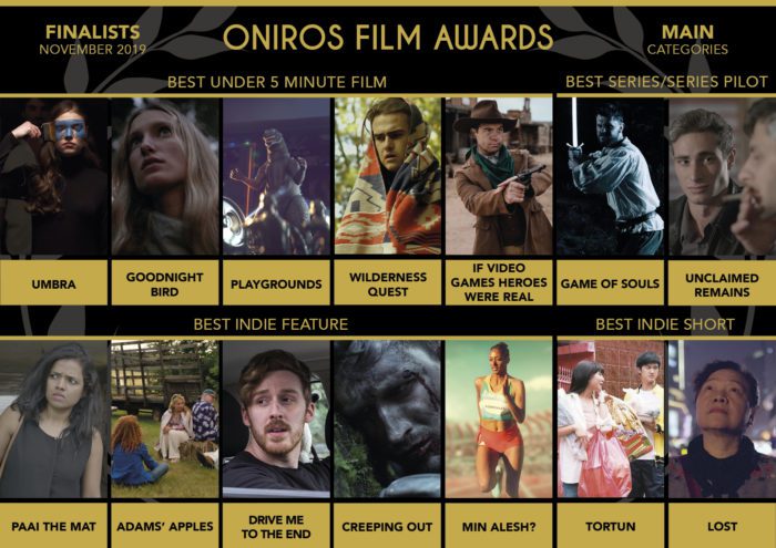 Oniros Film Awards: La lista dei finalisti del concorso Novembre 2019