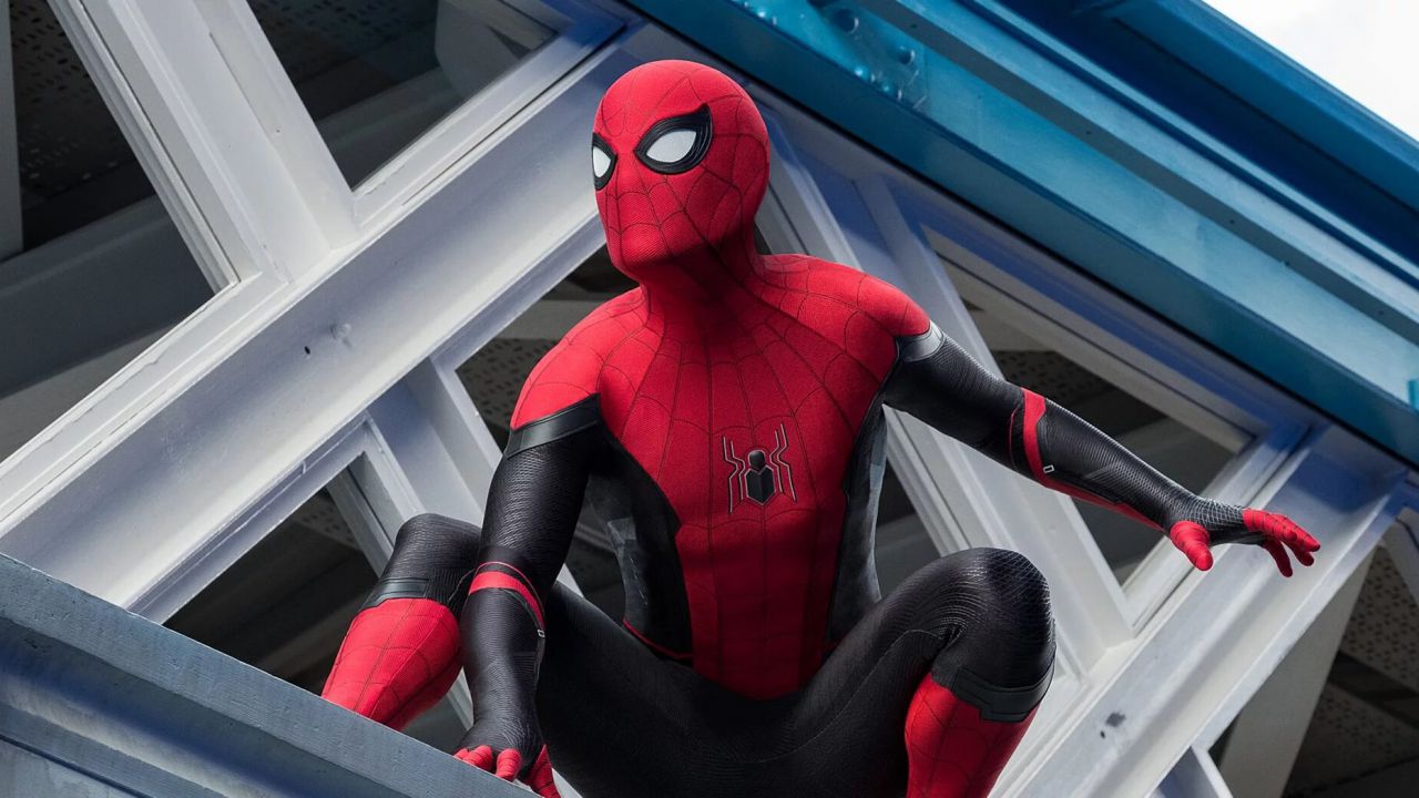 Tom Holland in costume Spider-Man 3