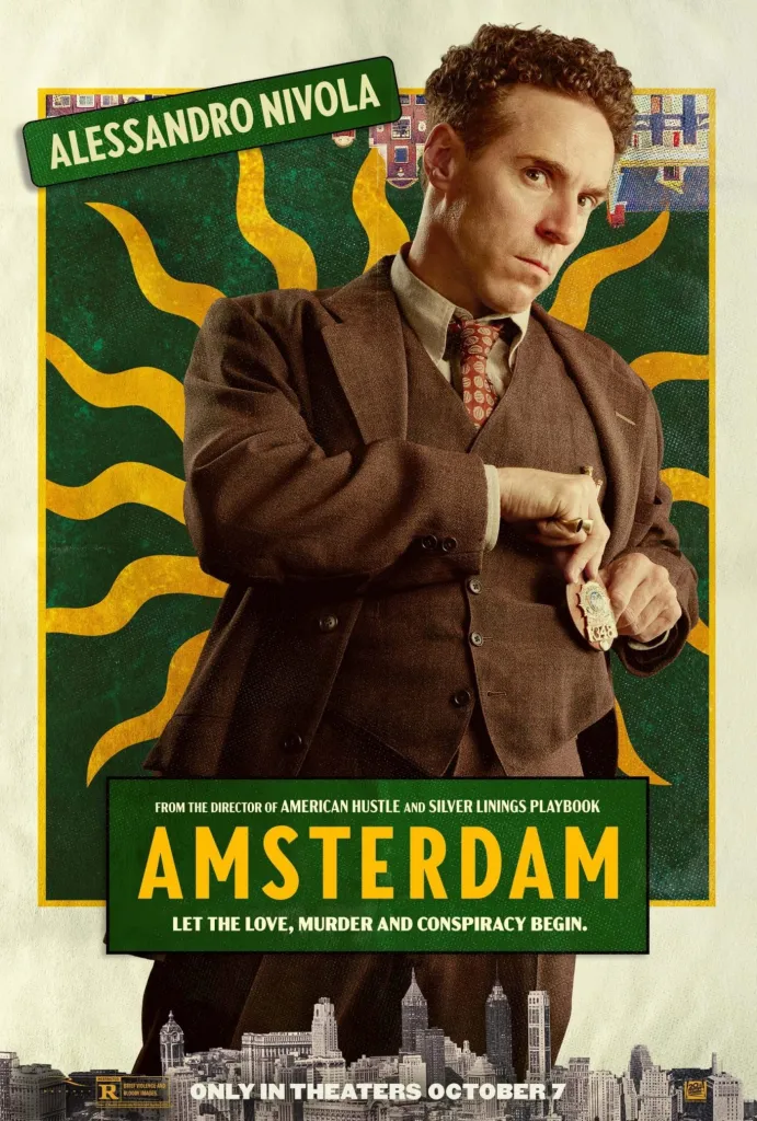 Tutti i membri del cast di Amsterdam nei tanti characters poster